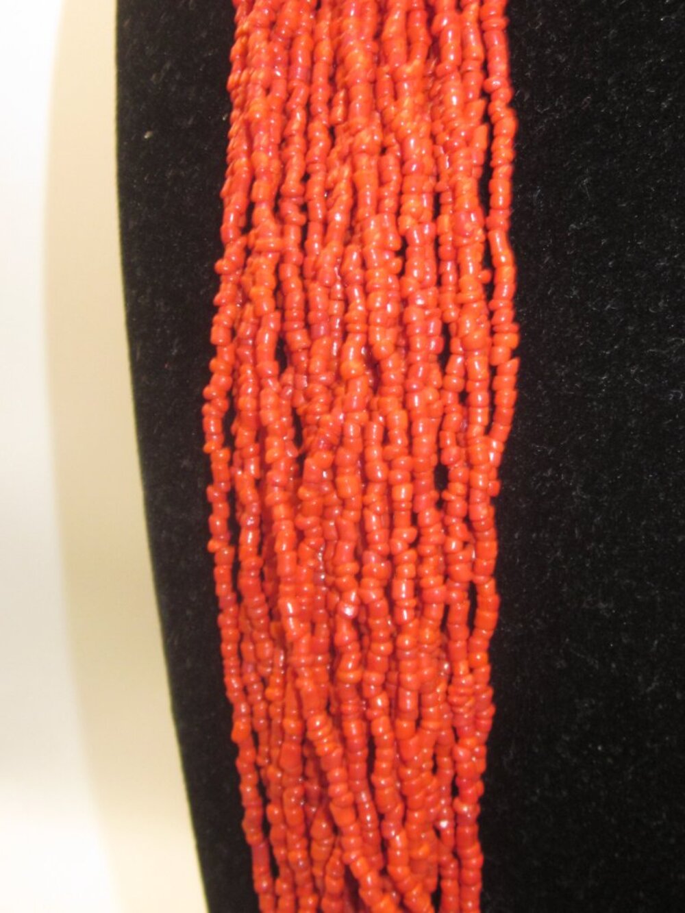 Rusty Red Seed Bead Necklace Long - Picture 2 of 3